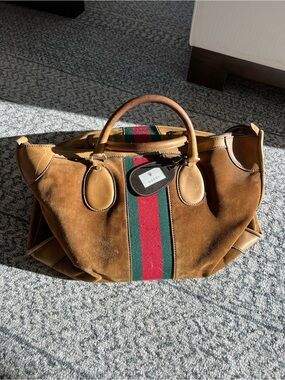 Vintage Gucci Suede Duffle Bag